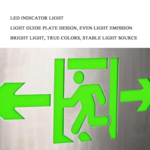 HEQIM Emergency exit Signs, Emergency exit Indicators with Battery Backup and Intelligent Fault self-Diagnosis Function, IP34 Protection and Bright Lighting