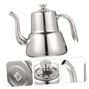 ANDRESLAD 1pc Kettle Hand Brewing Espresso Coffee Machine Coffee Frother Handheld Teapot Coffee Maker Premium Coffee Pot Whistling Espresso Pot Stainless Steel Silver