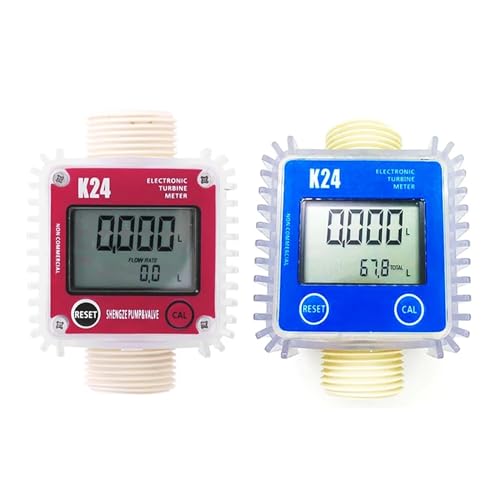 Flow Meter K24 Digital Fuel Flow Meter Gau Voor Chemicaliën Vloeibare Water Ultrasone Oil Flow Meter High Stability and Convenient Operation (Color : Rojo, Size : A)