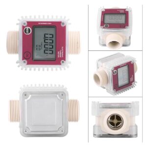 Flow Meter K24 Digital Fuel Flow Meter Gau Voor Chemicaliën Vloeibare Water Ultrasone Oil Flow Meter High Stability and Convenient Operation (Color : Rojo, Size : A)