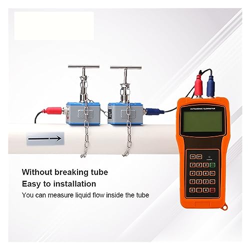 Flow Control Meter Food Grade Portable Digital Ultrasonic Liquid Flow Meter,Handheld Ultrasonic Flow Meter Tap Water Heat Meter Used in Petroleum,Food, Etc.