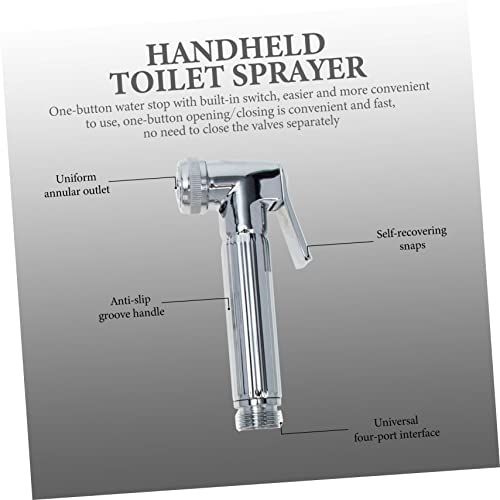 1 Set Shower Head Airbrush Hand Sprayer Hand Shower Bidet Toilet Spray Head Toilet Cover Sprayer Spray Buttock Washer Hygienic Personal Care Toilet Sprayer Copper Silver SOESFOUFU