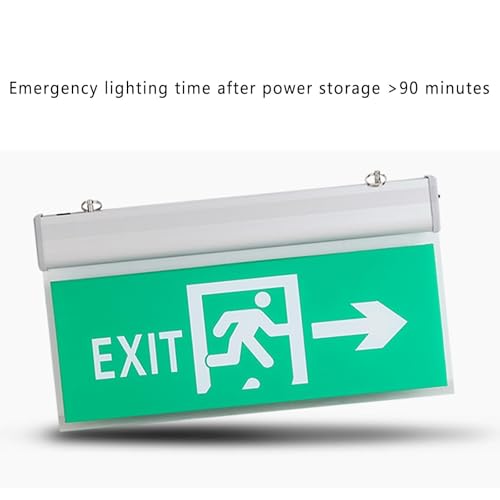 Emergency Exit Sign with Voice Alarm Function and Build in 800mAh Battery Backup, Safety Evacuation Indicator, Low Power Consumption and Long-Lasting Life, for School, Hospital, Hotel