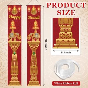 Happy Diwali Decoration Diwali Door Banner Porch Signs Welcome Banner Diwali Backdrop Deepawali Festival of Lights Hanging Decoration Yard Sign for Home Wall Door Cover Party Supplies（Elephant ）