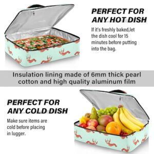 Kcldeci Insulated Thermal Food Carrier Insulated Casserole Carrier for Hot or Cold Food,Cute Cartoon Crayfishes Insulated Tote Bag for Potluck Cookouts Parties Picnic,Lasagna Lugger