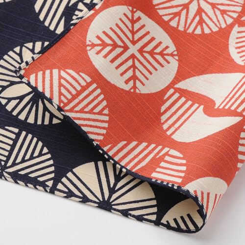 j-pure hitomi Traditional Japanese Fabric Large Furoshiki Wrapping Cloth 40.9 x 40.9 inches Cotton100% Reversible Isa Monyo Classical Pattern Made in Japan (Pine Trees Navy/Red)