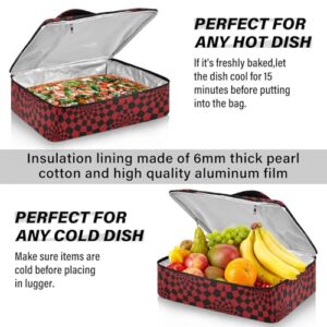 Kcldeci Insulated Thermal Food Carrier Insulated Casserole Carrier for Hot or Cold Food,Knight Chess Figure Board Insulated Tote Bag for Potluck Cookouts Parties Picnic,Lasagna Lugger