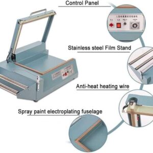 JYXYXSCP Heat Sealer Shrink Wrap Machine Impulse,L-Bar Manual Packing Sealing for Retail Industrial,Adjustable Time,Simultaneous Sealing&Cutting