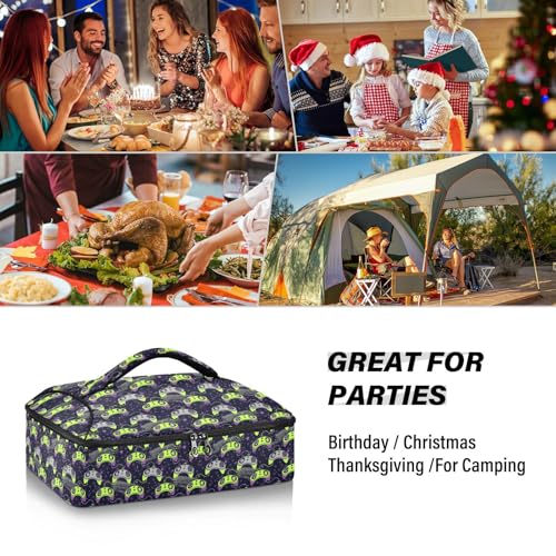 Kcldeci Insulated Thermal Food Carrier Insulated Casserole Carrier for Hot or Cold Food,Game Controller Gaming Insulated Tote Bag for Potluck Cookouts Parties Picnic,Lasagna Lugger