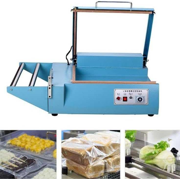 JYXYXSCP Heat Sealer Shrink Wrap Machine Impulse,L-Bar Manual Packing Sealing for Retail Industrial,Adjustable Time,Simultaneous Sealing&Cutting