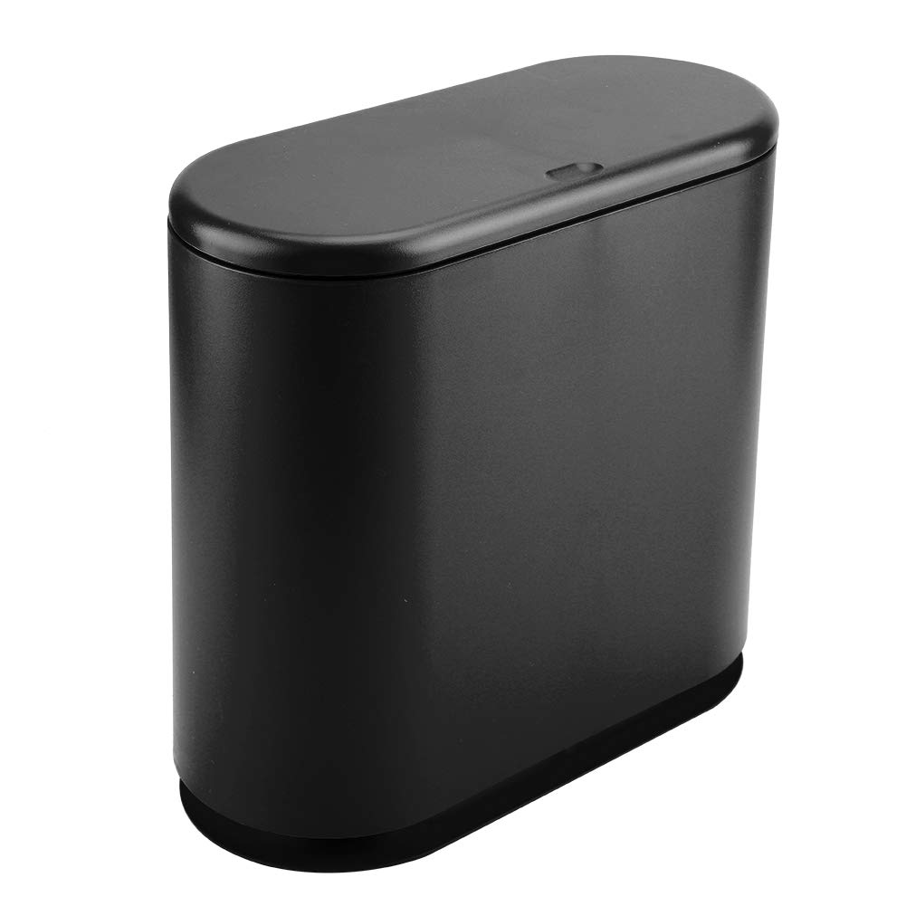 NAILPOWDER Double Layers Destop Trashbin Garbage Can Waste Classification for Office and Home Use Black