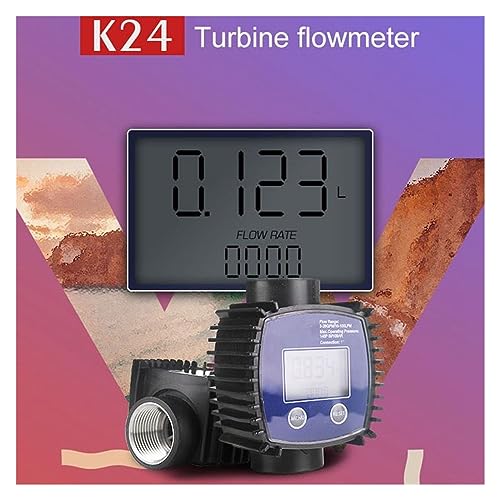 Flow Control Meter K24 Flow Meter Methanol Oil Meter, Electronic Fuel Flow Meter, Digital Fuel Gauge Female Thread Flowmeter Used in Petroleum,Food, Etc. (Color : 6 Points at bothends, Si