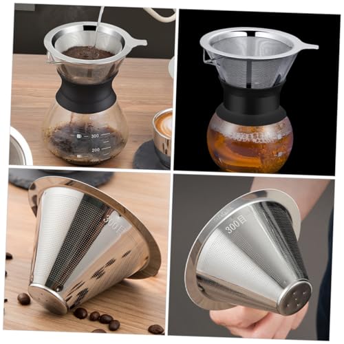 FELTECHELECTR Coffee Filter Tea Net Drip Coffee Maker Cone Espresso Filter Coffee Machine Filter Meshes Pot Home Coffee Mesh Infuser Filter Mesh Strainer Strainers Stainless Steel