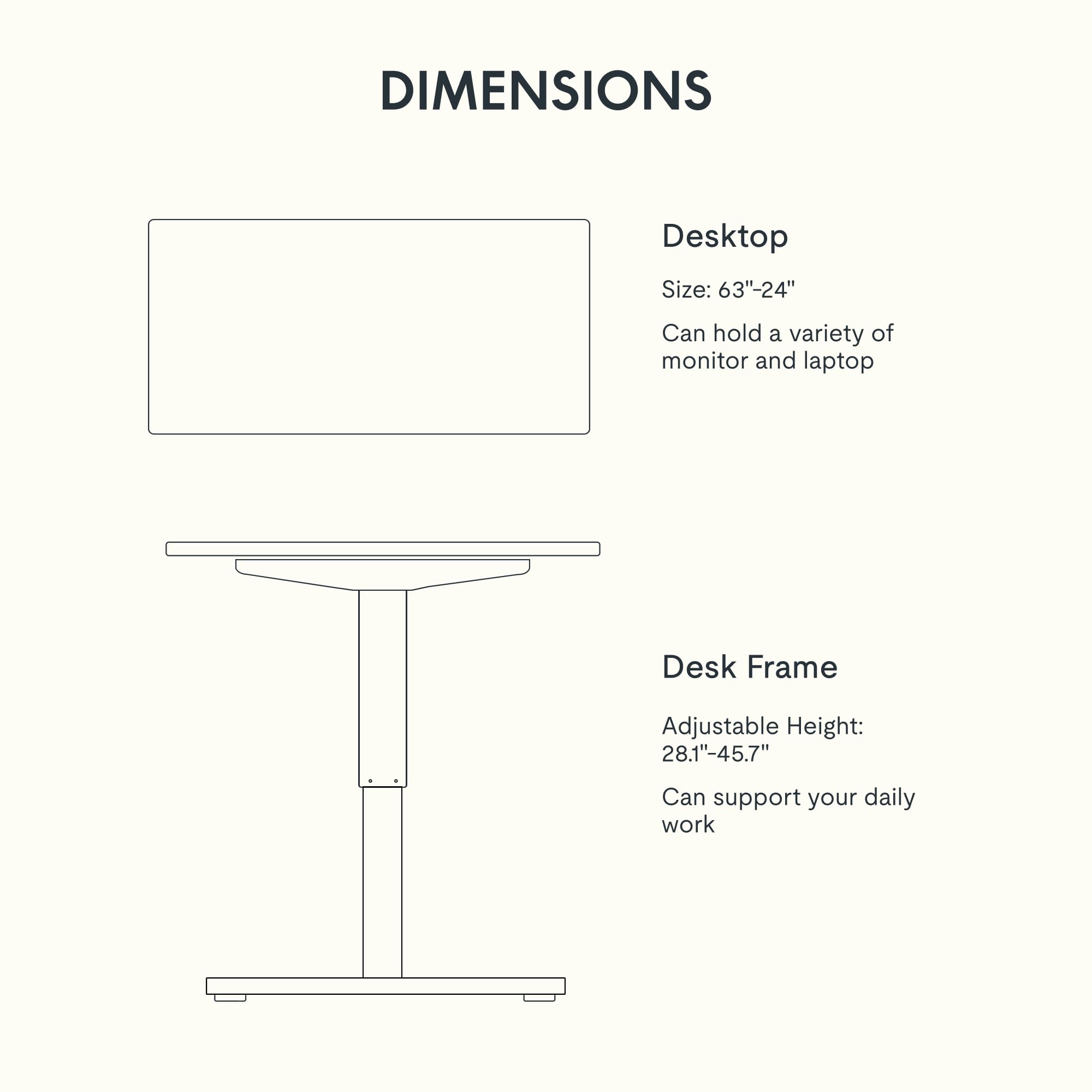 FLEXISPOT EN1 One-Piece Solid Wooden Standing Desk 63 x 24 Inches Height Adjustable Electric Sit Stand Home Office Desks (Black Frame + Rubber Wood Top, 2 Packages)