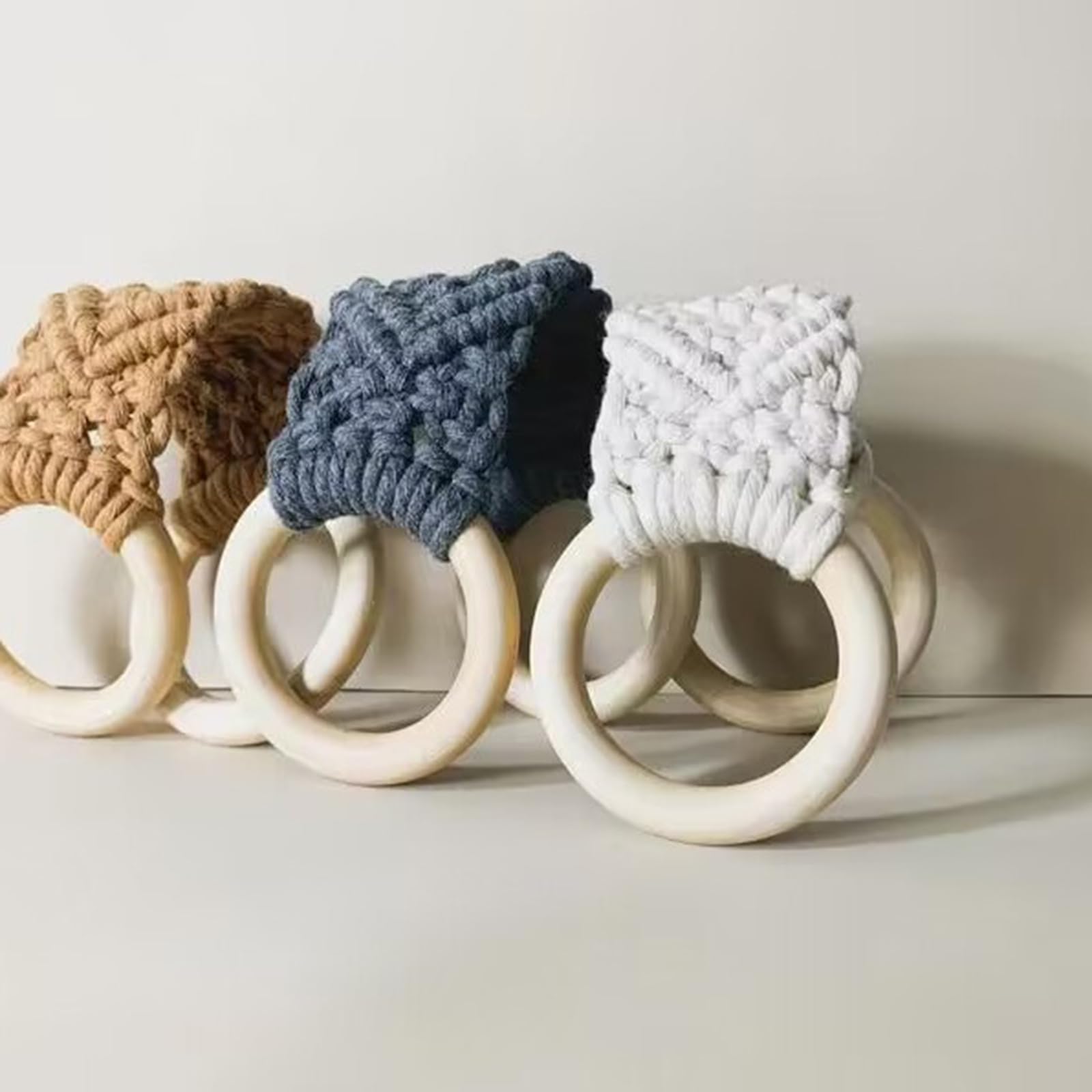 Macrame Towel Holder Ring, Macrame Kitchen Towel Holder, Crochet Towel Holder Rings, Hanging Dish Towel Holder, Macrame Knit Towel Holder for Kitchen Towels, Decorative Kitchen Accessory (Mix-1*2pcs)