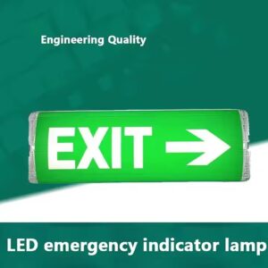 HEQIM Emergency Exit Indicator, Safety Evacuation Exit Sign with High Bright LED Light Source and Battery Backup, Safety Appearance and Durable Material