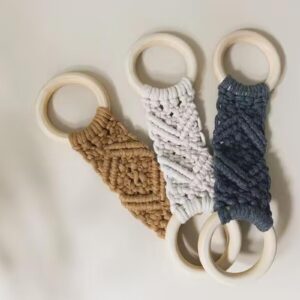 Macrame Towel Holder Ring, Macrame Kitchen Towel Holder, Crochet Towel Holder Rings, Hanging Dish Towel Holder, Macrame Knit Towel Holder for Kitchen Towels, Decorative Kitchen Accessory (Mix-1*2pcs)