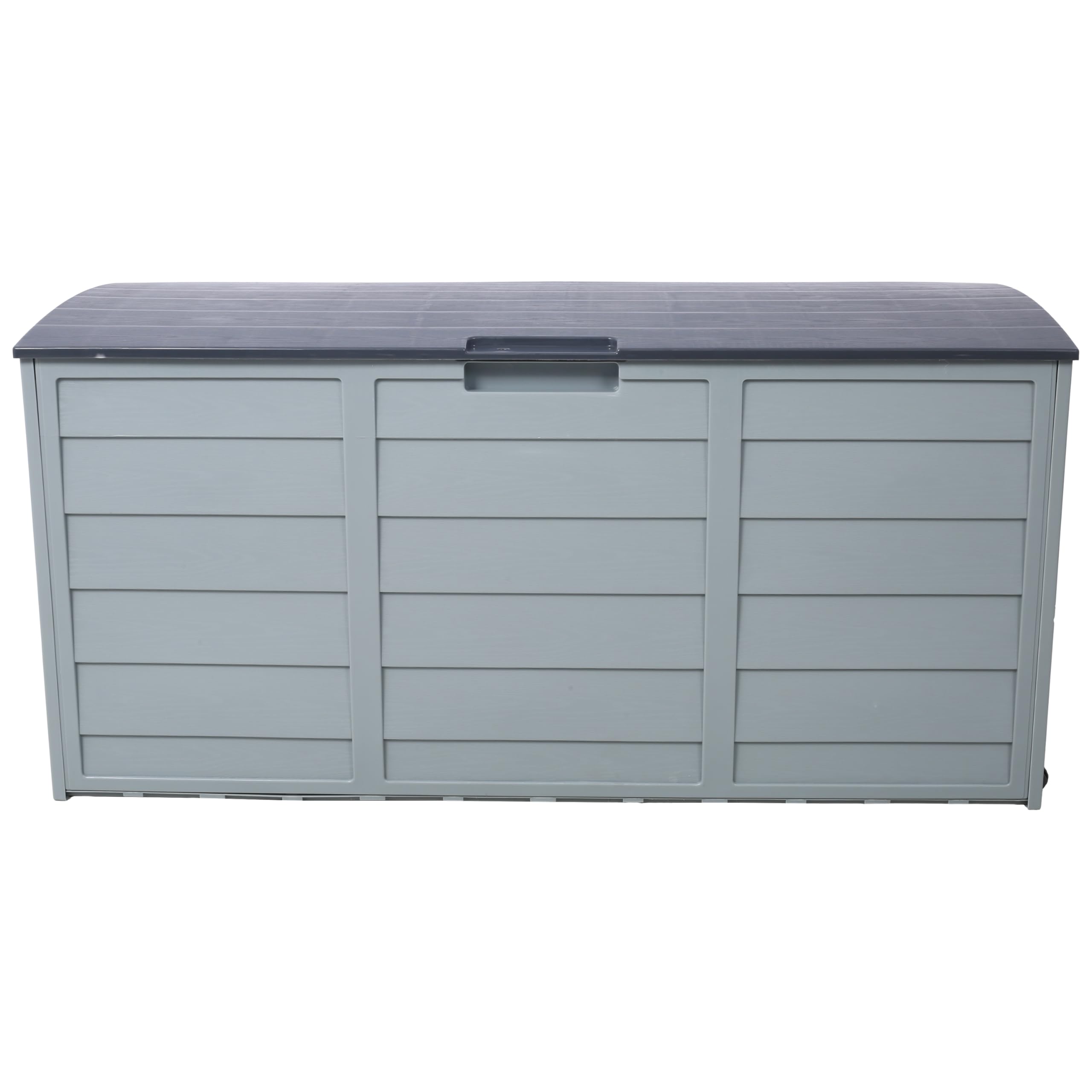 Lsuannai 75 Gallon Deck Box Outdoor Storage Box, Outdoor Cabinet w/Wheels & Side Handle, Waterproof Package Delivery Box with Lockable Lid for Patio Furniture, Garden Tools, Pool Supplies