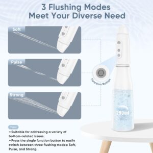 LEIVI Portable Travel Bidet for Women and Man, Handheld Portable Bidet, Rechargeable with USB Cable, Three Pressure Options, White