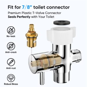 Arofa Handheld Bidet Sprayer for Toilet, Bidet Faucet for Existing Toilets Cloth Diaper Jet Sprayer, Stainless Steel Muslim Shower with Bidet Hose for Feminine Wash(Brushed Nickel + Gold)