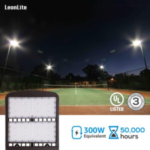 LEONLITE Dimmable 300W LED Parking Lot Light Slip Fitter Mount Dusk to Dawn, UL Listed, 100-277V, 39,000LM, Commercial LED Area Light for Street, Yard, Sports Courts, IP65, 5000K Daylight, Pack of 2