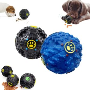 pawcia giggle ball, pawcia giggle sound dog ball, pawcia dog ball, pawcia giggle sound ball, squeaky wobble giggle sound indestructible dog toy with food dogs food dispenser (black+blue, m-3.54in)