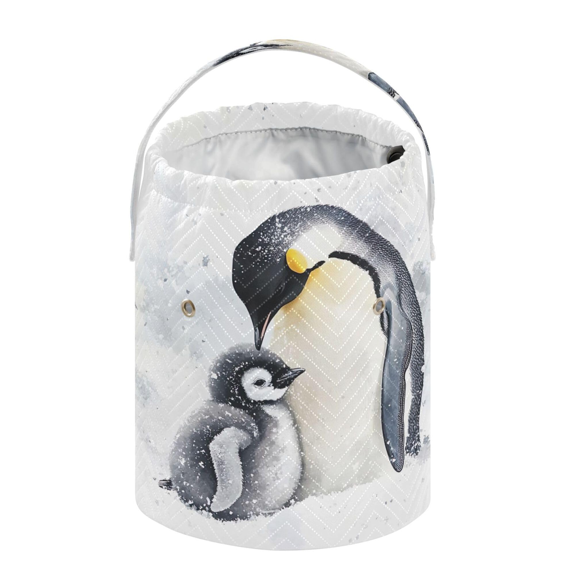 PYBUG Penguin Yarn Storage Tote with Knitting Accessories Pockets Portable Large Capacity Travel Knitting Bag Crochet Organizer for Crocheting