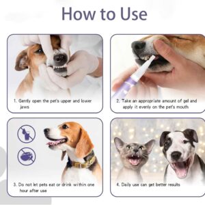 Pet Oral Repair Gel, Pet Oral Restoration Whitening Gel, Cat Dental Care, Dog Toothbrushes, Pet Teeth Care Gel Cleaner Teeth & Fresher Breath, Without Brushing, Suitable for Dogs and Cats (3Pcs)