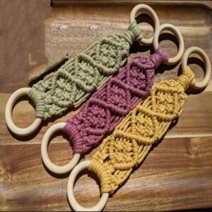 Macrame Towel Holder Ring, Macrame Kitchen Towel Holder, Crochet Towel Holder Rings, Hanging Dish Towel Holder, Macrame Knit Towel Holder for Kitchen Towels, Decorative Kitchen Accessory (Mix-1*2pcs)