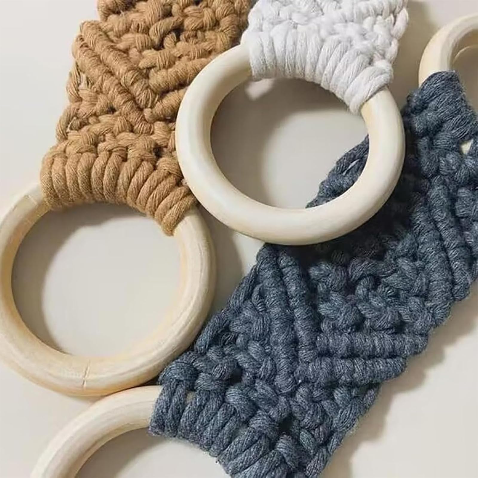 Macrame Towel Holder Ring, Macrame Kitchen Towel Holder, Crochet Towel Holder Rings, Hanging Dish Towel Holder, Macrame Knit Towel Holder for Kitchen Towels, Decorative Kitchen Accessory (Mix-1*2pcs)