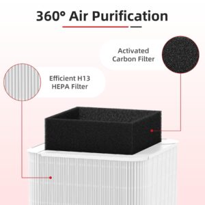 211+ Replacement High-Efficiency Filter Compatible with Blueair Blue Pure 211+ Air Purifiers (Non-Auto), Activated Carbon, Remove Dust, Pet Dander, Pollen, Lint, Smoke, VOCs, 2 Packs