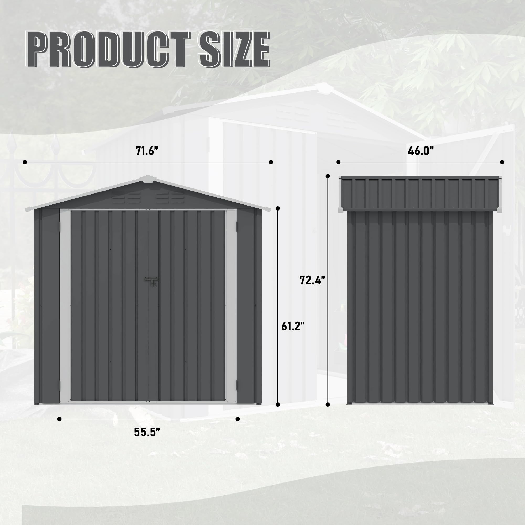 Ball & Cast 6x4 FT Outdoor Storage Shed, Heavy Duty Metal Sheds with Sloping Roof and Sliding Doors,Waterproof Tool Sheds with Punched Vents for Garden,Backyard,Lawn,Easy to Assemble,Grey