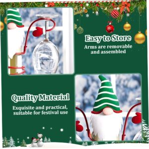 Christmas Wine Glass Holder, Christmas Glass Wine Bottle Holder with Santa Gnome Wine Bottle Glass Desktop Organizer Rack for Bar Home Display Christmas Decor