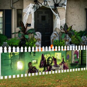 Large Scary Creepy Halloween Banner for Fence Classic Movie Role Horror Halloween Party Decorations and Supplies for Home