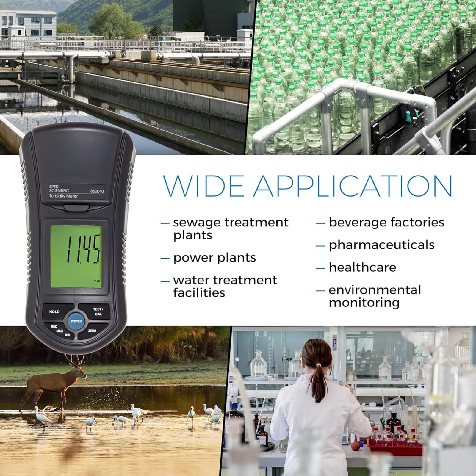 XDTKJDZ Portable Digital Water Turbidimeter, Scientific Turbidity Meter, Measuring Range 0.00~3.50ppm (mg/L), with LCD Display, for Lab Water Treatment Plant Wine Industry