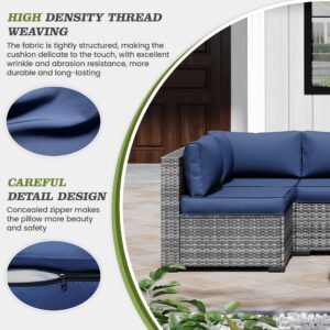 Amopatio Outdoor Cushions for Patio Furniture Replacement, Patio Furniture Cushions for Outdoor Seat, Patio Cushions for Outdoor Furniture, Outdoor Sectional Cushions for Patio Sofa (Navy Blue)