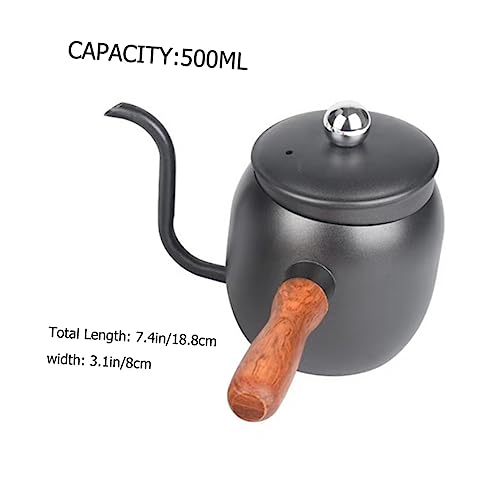 MOLUCKFU Coffee Pot Coffee Machines for Home Mini Coffee Machine Grease Can Home Espresso Machine Coffee Kettle Mini Kettle Espresso Coffee Small Tea Kettle Stainless Steel Black