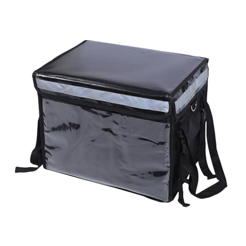 ULTECHNOVO 1pc Box Takeaway Box Large Container Insulated Aluminum Lunch Bag Pizza Warmer Bag Foldable Grocery Bags Wick Holders for Oil Lamps Insulated Casserole Carrier Hardcore Black