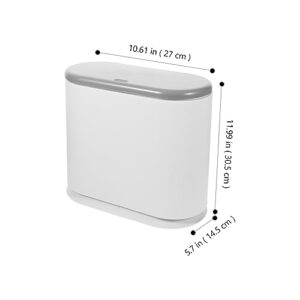 CRILSTYLEO Garbage Can Trash Can with Lid Toilet Trash Can Recycling Bin Reusable Trash Can Office Trash Can Trash Can Bathroom with Lid Litter Trash Can Trash Bin with Lid Abs White