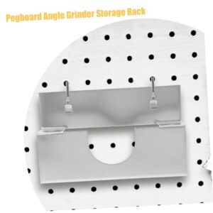 OSALADI 4pcs Hook Hole Board Grinder Peg Board Sanding Machine Holder Woodworking Tools Cutting Machine Holder Pegboard Rack Accessory Grinding Machine Holder Pegboard Hook Iron Silver