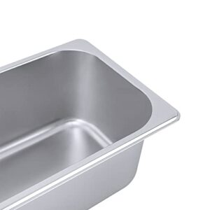 SYUNOYZBIN 6 Pack Hotel Pans Commercial Stainless Steel Pan 1/3 Size 4" Deep for a Catered Event Grocery Store Ice-Cream Shop Cafeterias