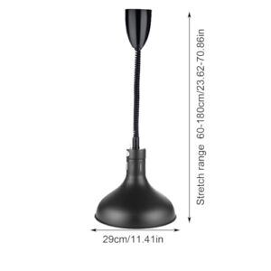 Food Warmer Lamp, 250W Bulb Commercial Food Warming lamp, Portable Commercial Food Warmers Lamp Food Warmer Light Hangs Food Heating Lamps for buffets, Restaurants - Black (29cm Caliber Two Pack)