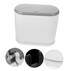 CRILSTYLEO Garbage Can Trash Can with Lid Toilet Trash Can Recycling Bin Reusable Trash Can Office Trash Can Trash Can Bathroom with Lid Litter Trash Can Trash Bin with Lid Abs White