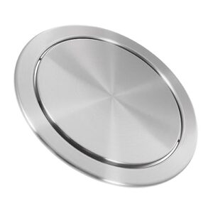 togeval stainless steel recessed lid tabletop recessed cover trash lid trash can bin lid kitchen supply trash grommet hidden trash can lid flap garbage can cover 430 stainless steel silver