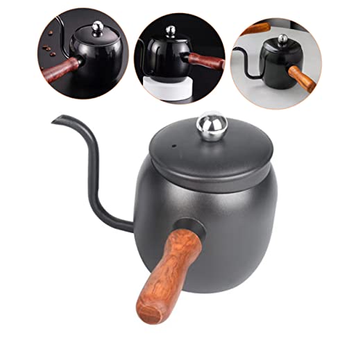 MOLUCKFU Coffee Pot Coffee Machines for Home Mini Coffee Machine Grease Can Home Espresso Machine Coffee Kettle Mini Kettle Espresso Coffee Small Tea Kettle Stainless Steel Black