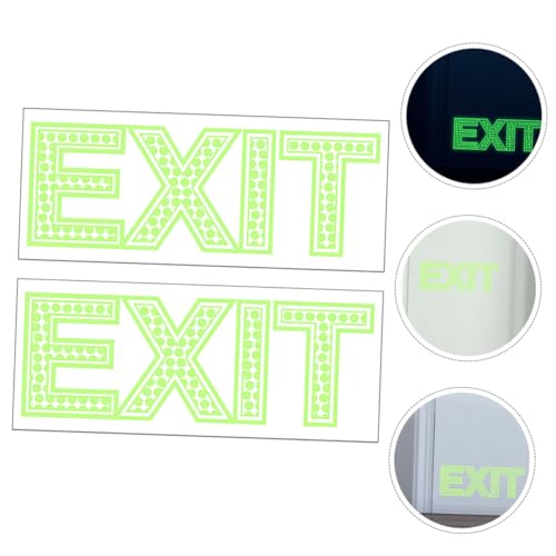 jojofuny 2sets Export Sticker Stickers Signs Sign Sticker Emergency Exit Sign Indicator Floor Sticker Exit Sticker Mall Supplies Way Indicator Sticker Warning Sticker Exit Decals 2sheets*2