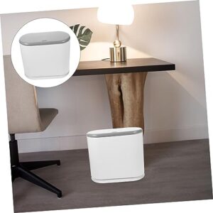 CRILSTYLEO Garbage Can Trash Can with Lid Toilet Trash Can Recycling Bin Reusable Trash Can Office Trash Can Trash Can Bathroom with Lid Litter Trash Can Trash Bin with Lid Abs White