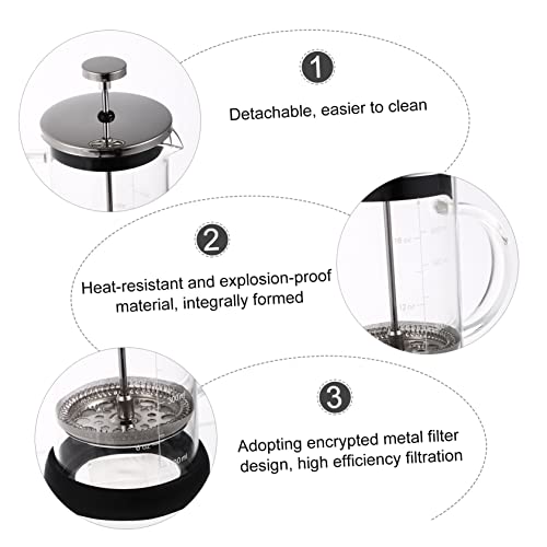 SHOWERORO 1pc Manual Espresso Machine Espresso Maker Espresso Shots Coffee Maker Espresso Pitcher Teapot with Scale Espresso Coffee Machine Transparent Thick Bottom Glass