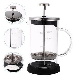 SHOWERORO 1pc Manual Espresso Machine Espresso Maker Espresso Shots Coffee Maker Espresso Pitcher Teapot with Scale Espresso Coffee Machine Transparent Thick Bottom Glass