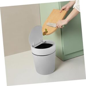 ANDRESLAD Pp Bathroom Garbage Can Narrow Bathroom Trash Can Toilet Trash Can Grey Trashcans for Kitchens with Lid